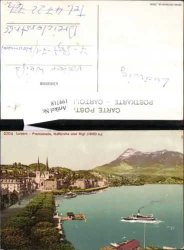 199718,Luzern Promenade Hofkirche u. Rigi Schiff Dampfer