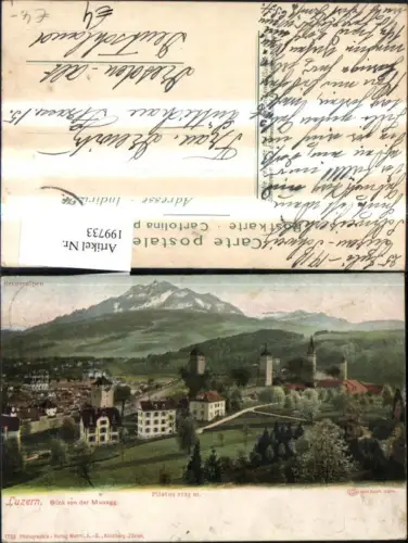 199733,Luzern Blick v. d. Musegg Teilansicht Pilatus Berneralpen