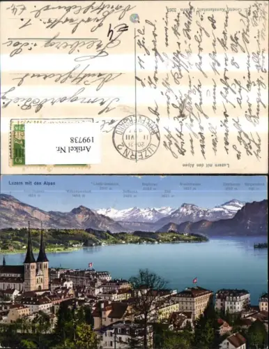 199738,Luzern Teilansicht m. d. Alpen Rigi-Dossen Vitznauerstock Liedernenstock pub E. Goetz 5267