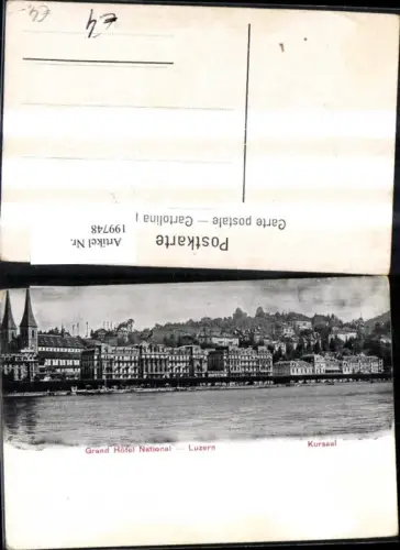 199748,Luzern Teilansicht Grand Hotel National Kursaal Kirche