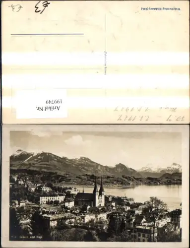 199749,Luzern Teilansicht u. Rigi Kirche