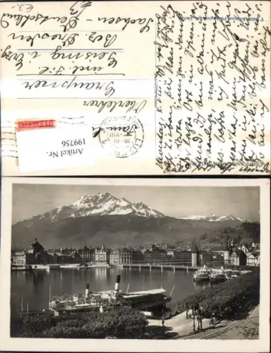 199756,Luzern Teilansicht m. Pilatus Dampfer