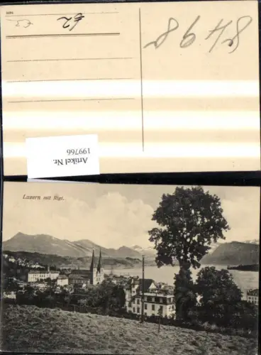 199766,Luzern Teilansicht Kirche m. Rigi