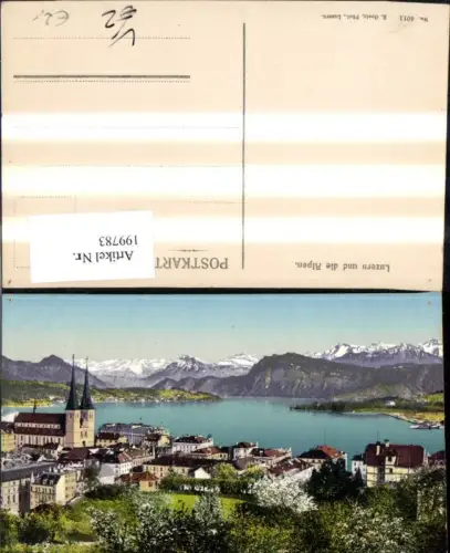 199783,Luzern Teilansicht Kirche u. d. Alpen See pub E. Goetz 4011