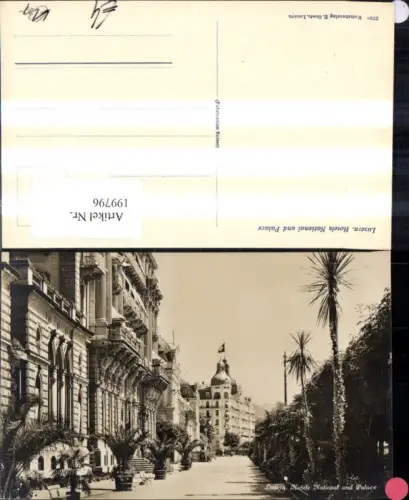 199796,Luzern Hotels National u. Palace Straßenansicht Palmen pub E. Goetz 2230