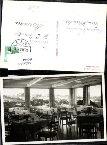 200414,Hotel Bellevue Rigi-Kaltbad Innenansicht Blick auf d. Alpen Kt Luzern