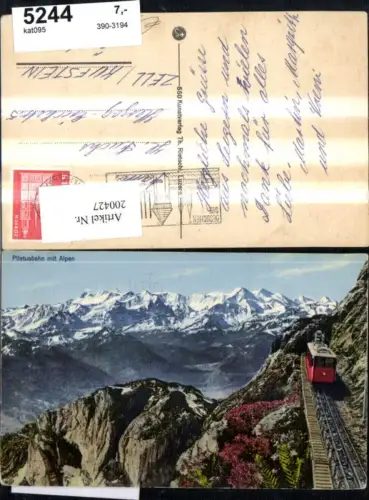 200427,Pilatusbahn Bergbahn m. Alpen Partie Kt Luzern