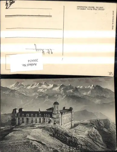200434,Rigi-Kulm u. die Berner-Hochalpen Finsteraarhorn Schreckhorn Rosenhorn Kt Luzern