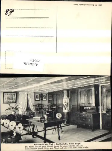 200436,Küssnacht am Rigi Goethestube Hotel Engel Innenansicht Kt Luzern
