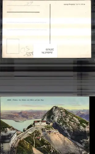 207650,Pilatus d. Hotels u. Blick auf d. Rigi Kt Luzern