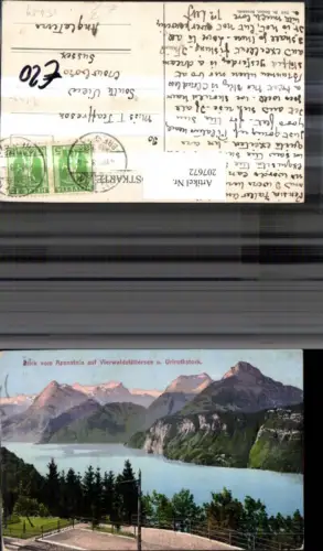 207672,Blick vom Axenstein auf Vierwaldstättersee See u. Urirothstock Kt Luzern