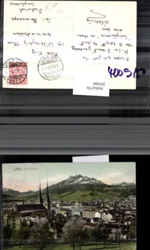 207680,Luzern Totale Kirche u. Pilatus