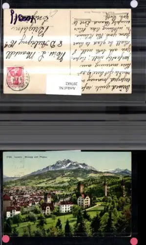 207682,Luzern Teilansicht Musegg u. Pilatus