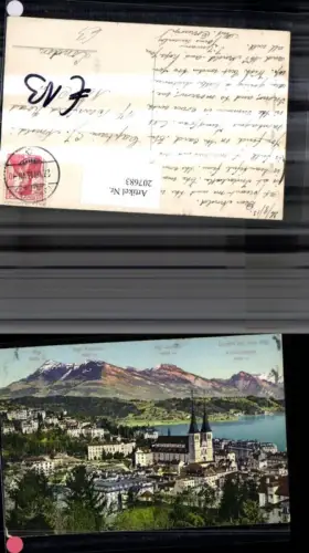 207683,Luzern Teilansicht Kirche m. d. Rigi