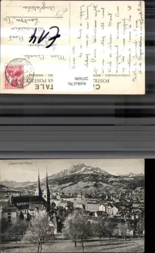207690,Luzern Totale Kirche u. Pilatus