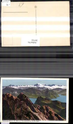 207721,Pilatuskulm Blick auf Vierwalstättersee u. d. Alpen Kt Luzern