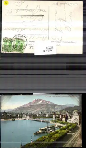 207725,Luzern Teilansicht v. Schweizerhof m. Pilatus Dampfer