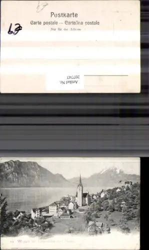 207747,Weggis Teilansicht m. Bürgenstock u. Pilatus Kt Luzern