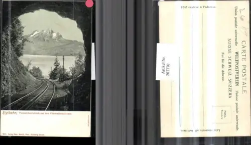 207770,Rigibahn Tunneldurchblick auf d. Vierwaldstättersee Bahngleise Kt Luzern