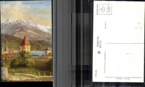 207773,Künstler AK F. M. Lang Luzern Lucerne m. d. Rigi