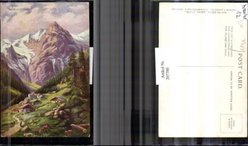 207780,Alpen m. Dorf Kühe Partie b. Luzern Kt Luzern