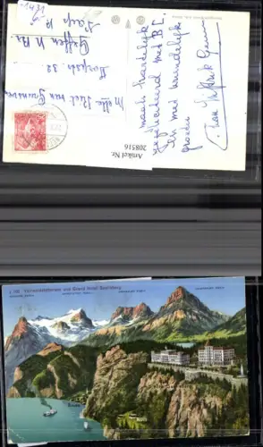 208516,Vierwaldstättersee See u. Grand Hotel Seelisberg Kt Luzern