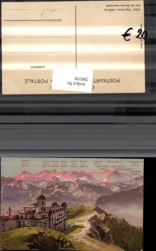 208550,Rigi-Kulm u. d. Berner Alpen Schreckhorn Mönch Eiger Kt Luzern