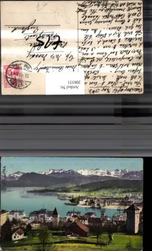 208551,Luzern Teilansicht u. d. Alpen
