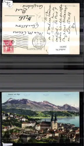 208581,Luzern Teilansicht Kirche m. Rigi pub E. Goetz 4979