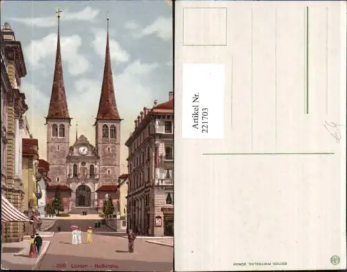 221703,Luzern Hofkirche Kirche Straßenansicht