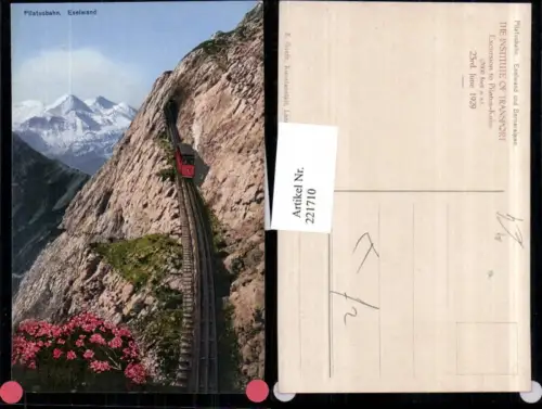 221710,Pilatusbahn Bergbahn b. Luzern Eselwand u. Berneralpen Kt Luzern