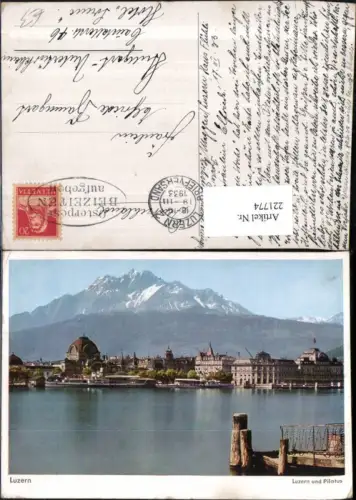 221774,Luzern Teilansicht u. Pilatus