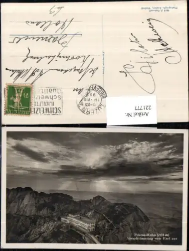 221777,Pilatus-Kulm Abendstimmung v. Esel aus Kt Luzern