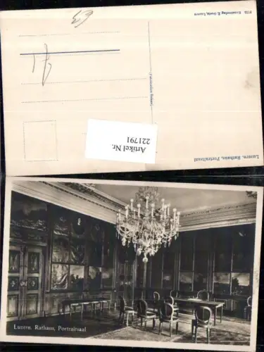 221791,Luzern Rathaus Portraitsaal Innenansicht