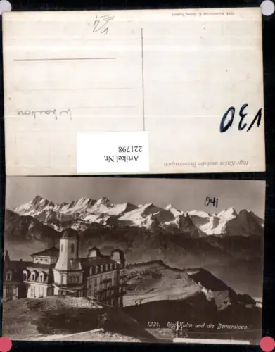 221798,Rigi-Kulm u. d. Berner Alpen pub E. Goetz 1324 Kt Luzern