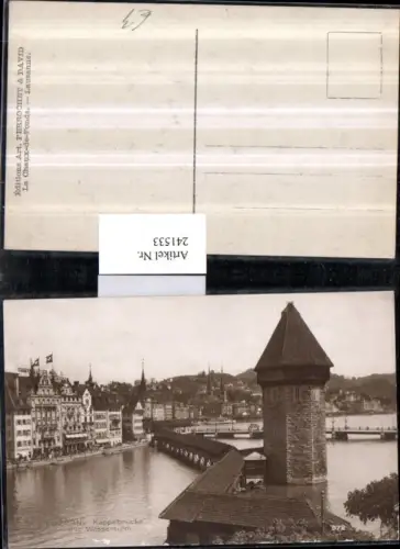 241533,Luzern Teilansicht Kappelbrücke Brücke m. Wasserturm