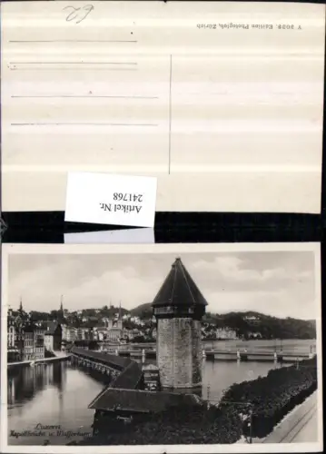 241768,Luzern Teilansicht Kapellbrücke u. Wasserturm