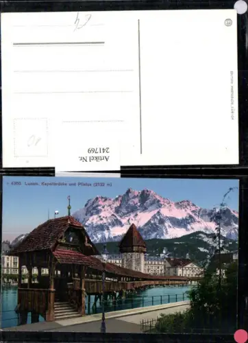 241769,Luzern Kapellbrücke u. Pilatus