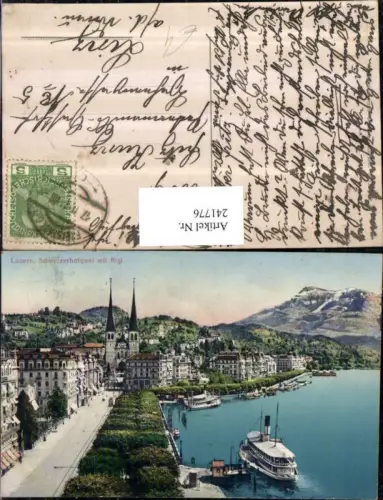 241776,Luzern Teilansicht Schweizerhofquai m. Rigi