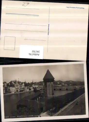 241783,Luzern Teilansicht Kapellbrücke u. Wasserturm