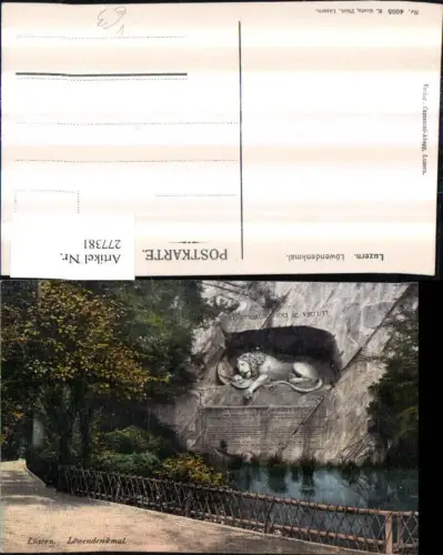 277381,Luzern Löwendenkmal Denkmal pub E. Goetz 4055