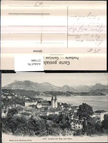 277406,Luzern Teilansicht m. Rigi u. Alpen