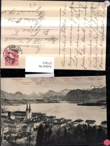 277413,Luzern Teilansicht Kirche und d. Alpen Bergkulisse