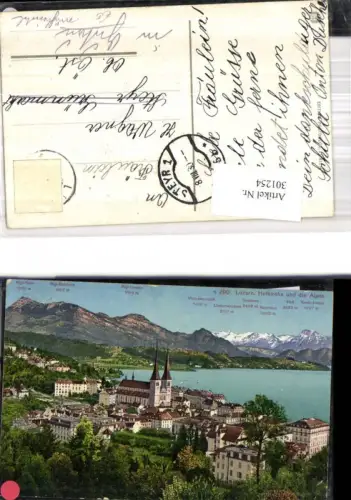 301254,Luzern Hofkirche u. die Alpen Gipfelkarte
