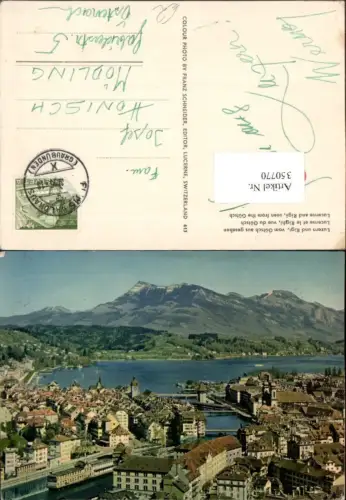 350770,Luzern Totale u. Rigi vom Gütsch Bergkulisse