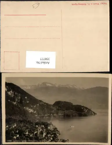 350777,Vitznau Totale geg. Schwalmis u. Brisen Bergkulisse Kt Luzern