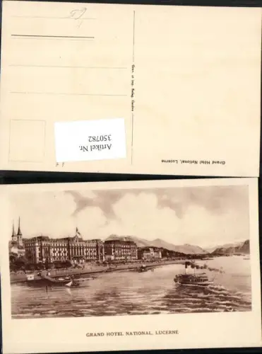 350782,Künstler AK R. Carl Roma Lucerne Luzern Grand Hotel National