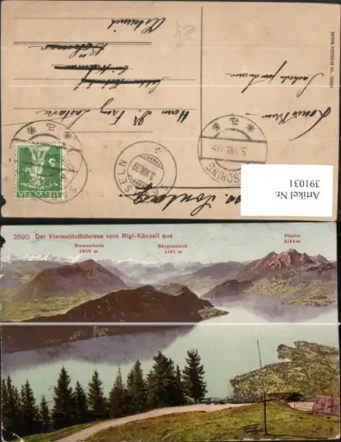 391031,Vierwaldstättersee See vom Rigi-Känzeli aus Bergkulisse b. Weggis Kt Luzern