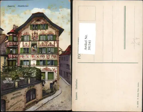 391341,Luzern Stadtkeller Restaurant Gebäude Erker pub E. Goetz 4375