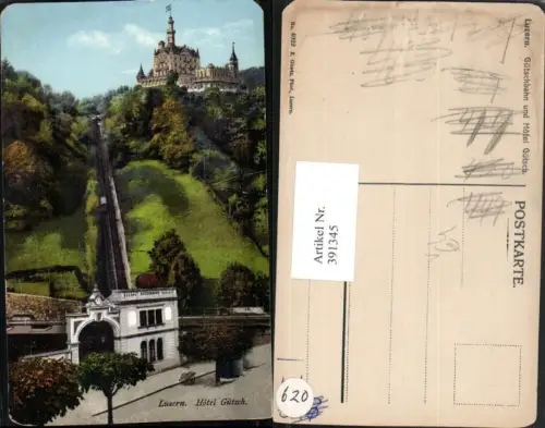 391345,Luzern Hotel Gütsch Gütschbahn Bergbahn pub E. Goetz 4022